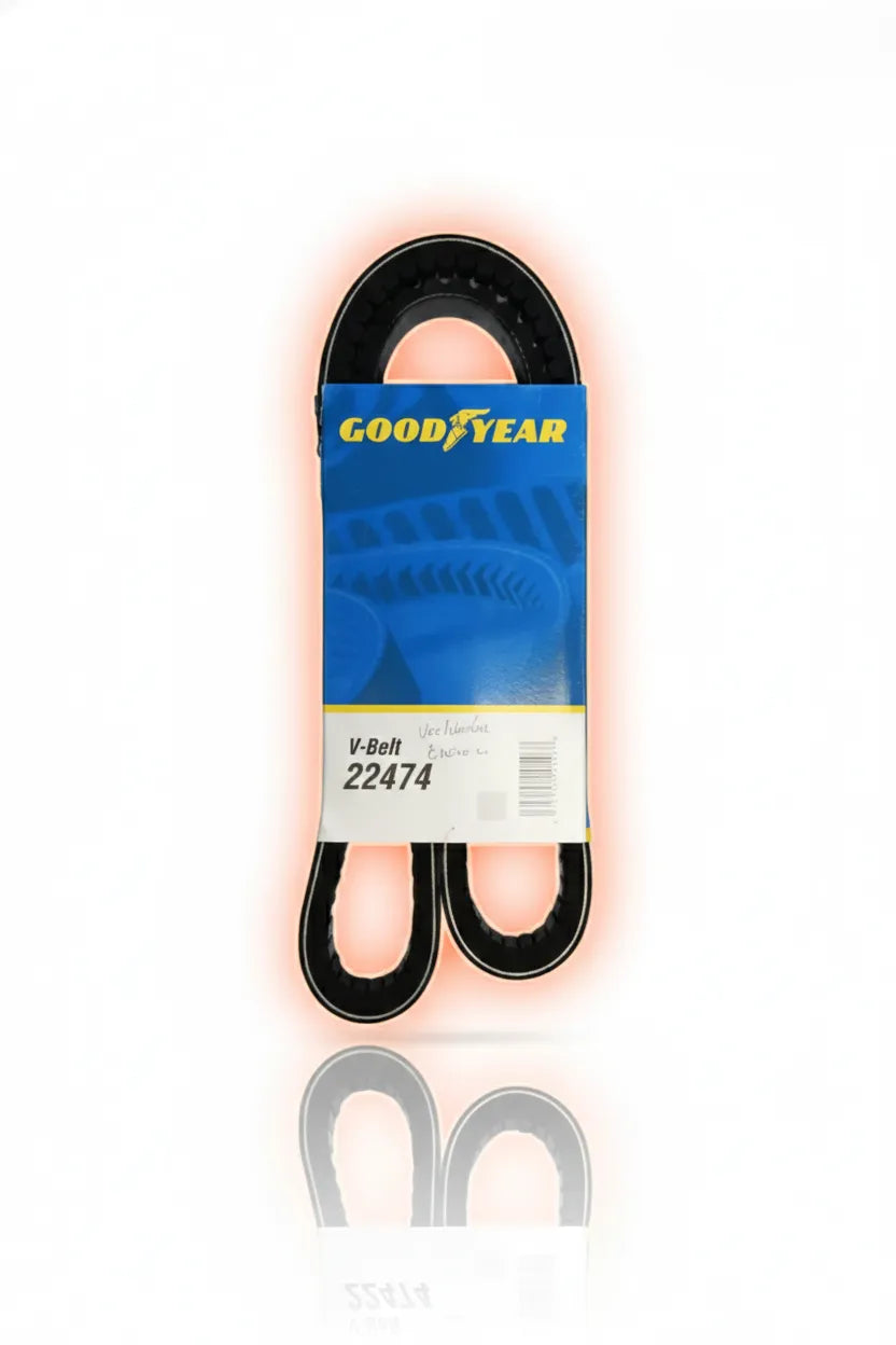 Banda en V dentada (cogged V-belt) de perfil trapezoidal con caucho sintético EPDM reforzado, diseño con dientes para máxima flexibilidad, enfriamiento activo y agarre superior en compresores, alternadores y ventiladores de motores diésel heavy duty