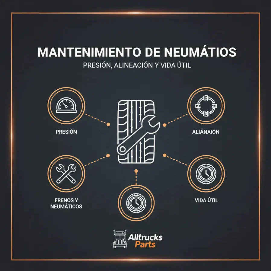  Neumático de camión comercial en primer plano