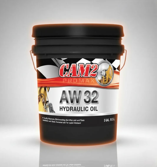 Aceite hidráulico CAM2 PROMAX AW 32 ISO 32 con tecnología antidesgaste para protección de bombas, pistones y engranajes en sistemas hidráulicos industriales