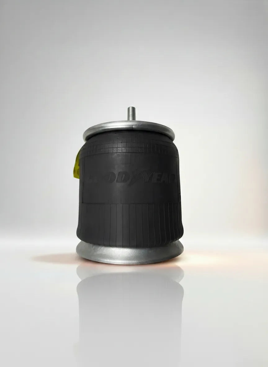 Bolsas de aire para suspensión neumática marcas Firestone Airide, Goodyear Super-Cushion, Continental ContiTech y Hendrickson con hule reforzado de alta tenacidad para confort y estabilidad de carga