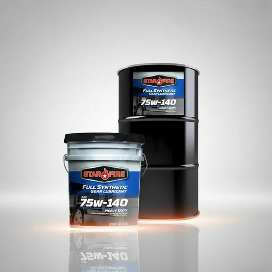 Aceite sintético STARFIRE SAE 75W-140 para diferenciales de camiones de carga pesada, equipos de construcción y minería, compatible con ejes Meritor y Eaton, sistemas de deslizamiento limitado y transmisiones finales bajo torque masivo y altas temperaturas
