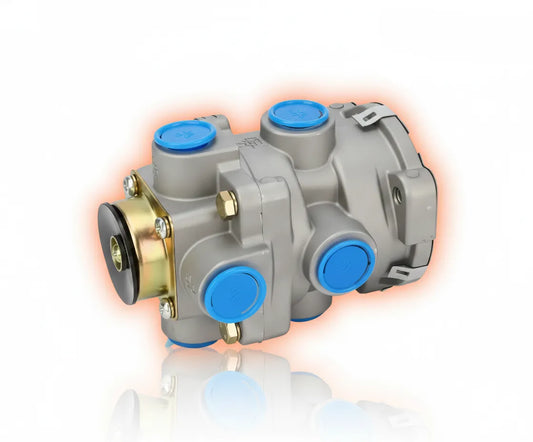 Válvulas de freno neumático de alta precisión Bendix, Wabco, Haldex y Sealco con maquinado interno que elimina el brake lag, sellado hermético y respuesta instantánea para frenado de emergencia en camiones pesados